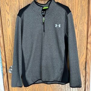 Under Armour Black and Neon Green ColdGear Pullover
